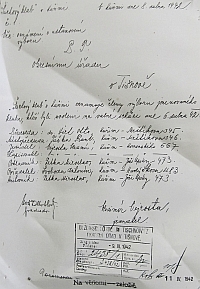 Oznámení o ustanovení výboru z roku 1942 v Kuřimi